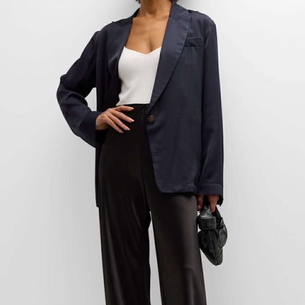 Vince Drapey Silk-Blend Cutaway Blazer